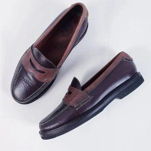 H.S Trask Bozeman Montana Brown Leather Classic Retro Penny Loafer Shoes 9.5M
